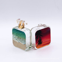rectangle elegant thermal transfer printing high quality glass perfume bottles